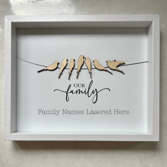 Birds on a line Family Frame
